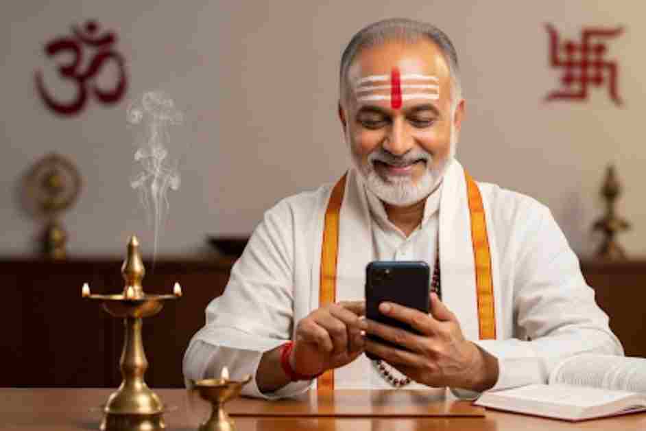 Rajesh Kumar Pandey North Indian Hindi pandit performing puja in Bangalore